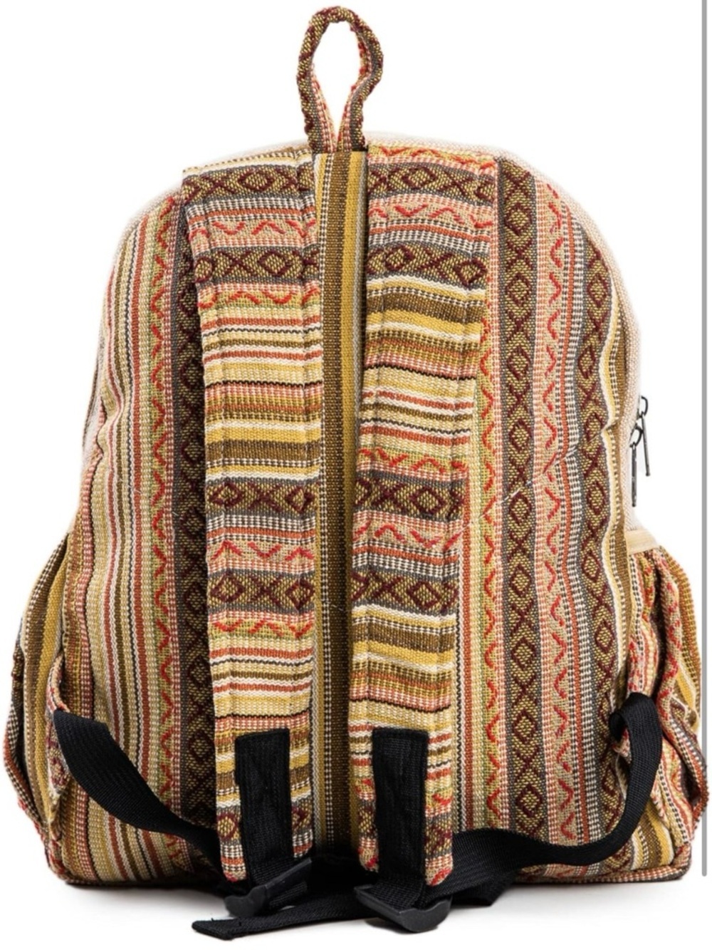 Freakmandu Hemp Patch Backpack with Fun Bull Graphic - Beige & Multicolor - Picture 5 of 5